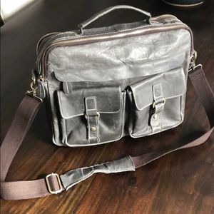 Leather side satchel